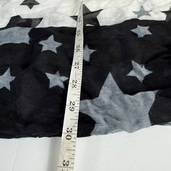 Starry Black White Gradient Scarf By Express Lightweight Colorblock Frayed Hem - Picture 12 of 15